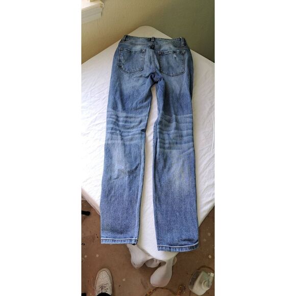 Womens /Juniors Kancan Jeans Size 3/25 Skinny Mid Rise Rips Medium Wash - Picture 2 of 3